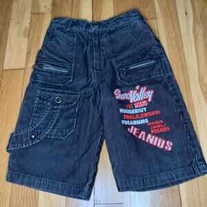 Vintage Y2K Skater Streetwear Grunge Black Corduroy Shorts Boy's Youth Size 4